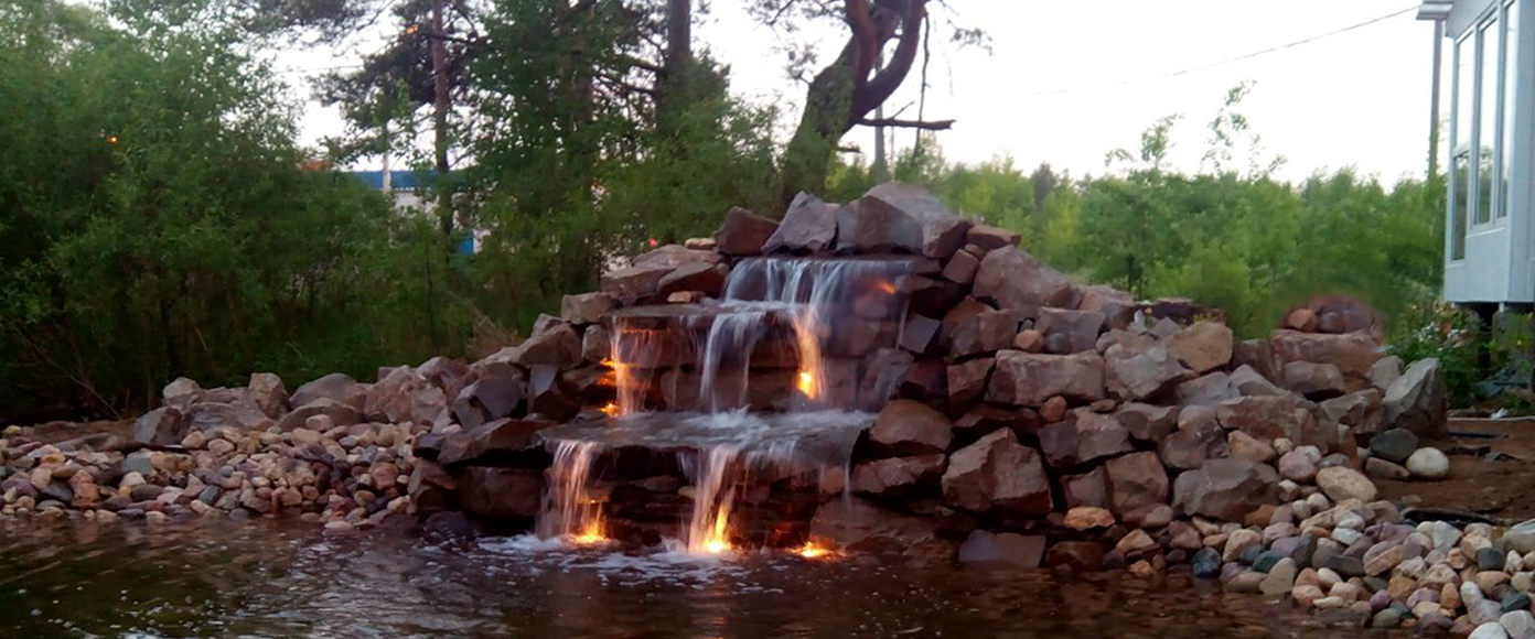 Заказать водопад для сада в Москве и Московской области